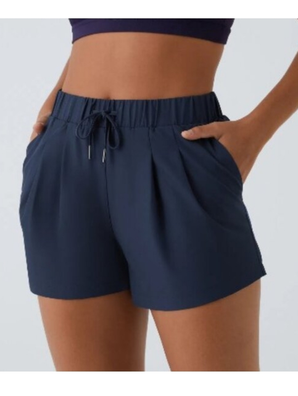HALARA Navy High-Waist Athletic Shorts Medium
